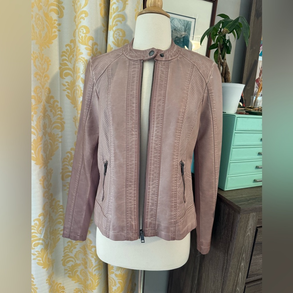 Faux leather moto jacket